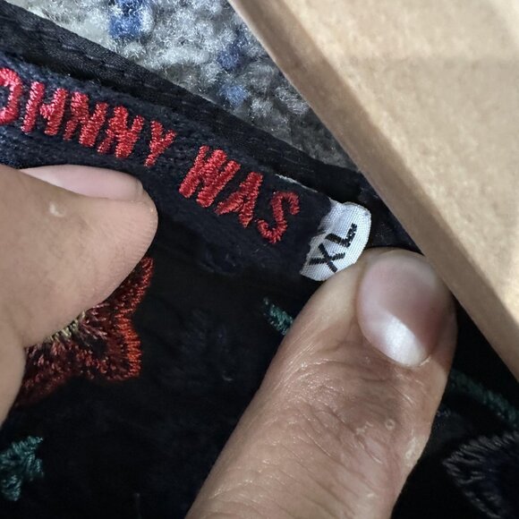 Johnny Was Tunic Shirt Womens XL Black Embroidered Boho Floral Peasant Top - Picture 3 of 6